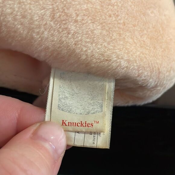 Vintage Ty Beanie Baby 1999 Knuckles the Pig w Blue Bow Excellent Condition 7” - Picture 5 of 6